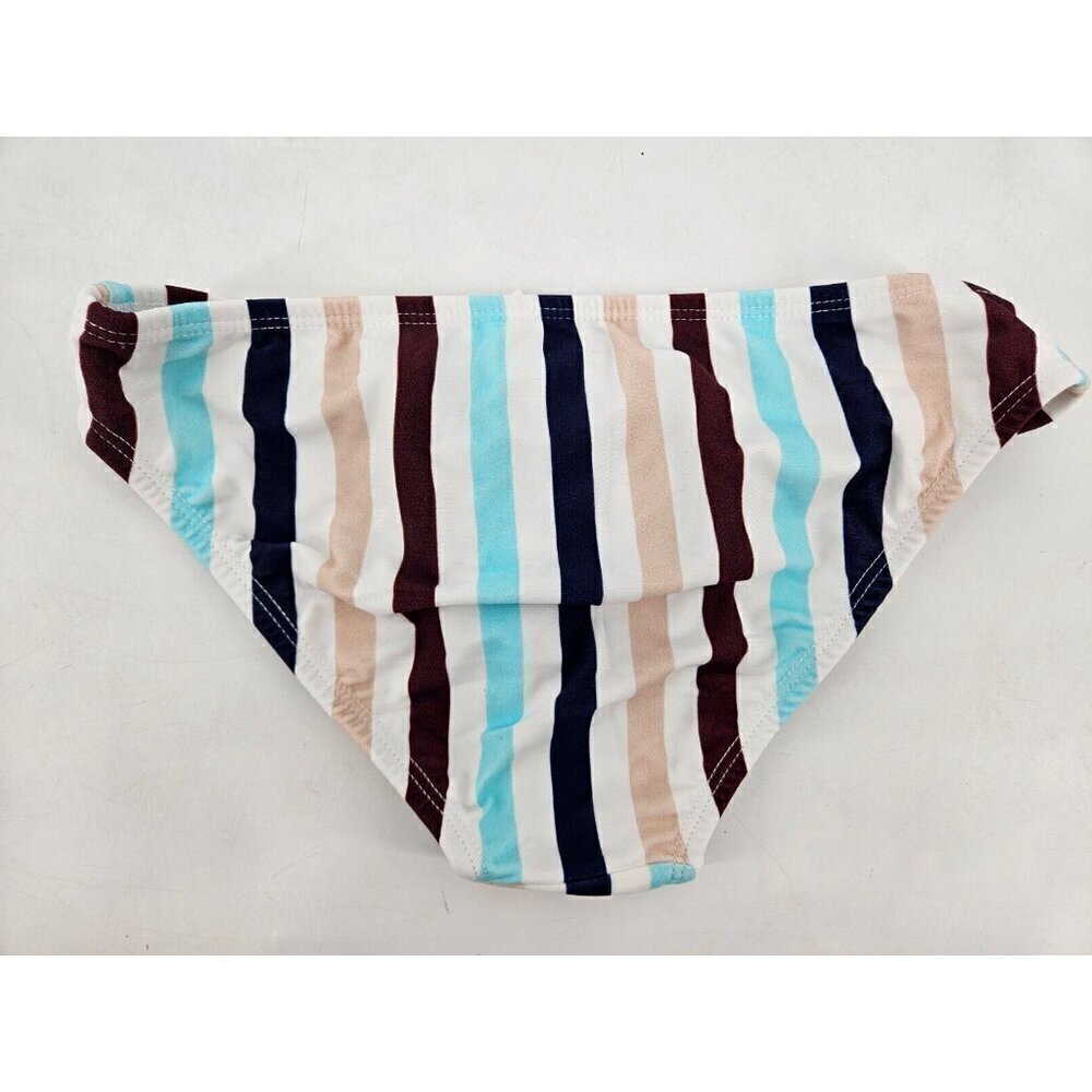 New Shoshanna Stripe Bikini Bottoms Womens S Aquamarine Blue — image 3 of 4